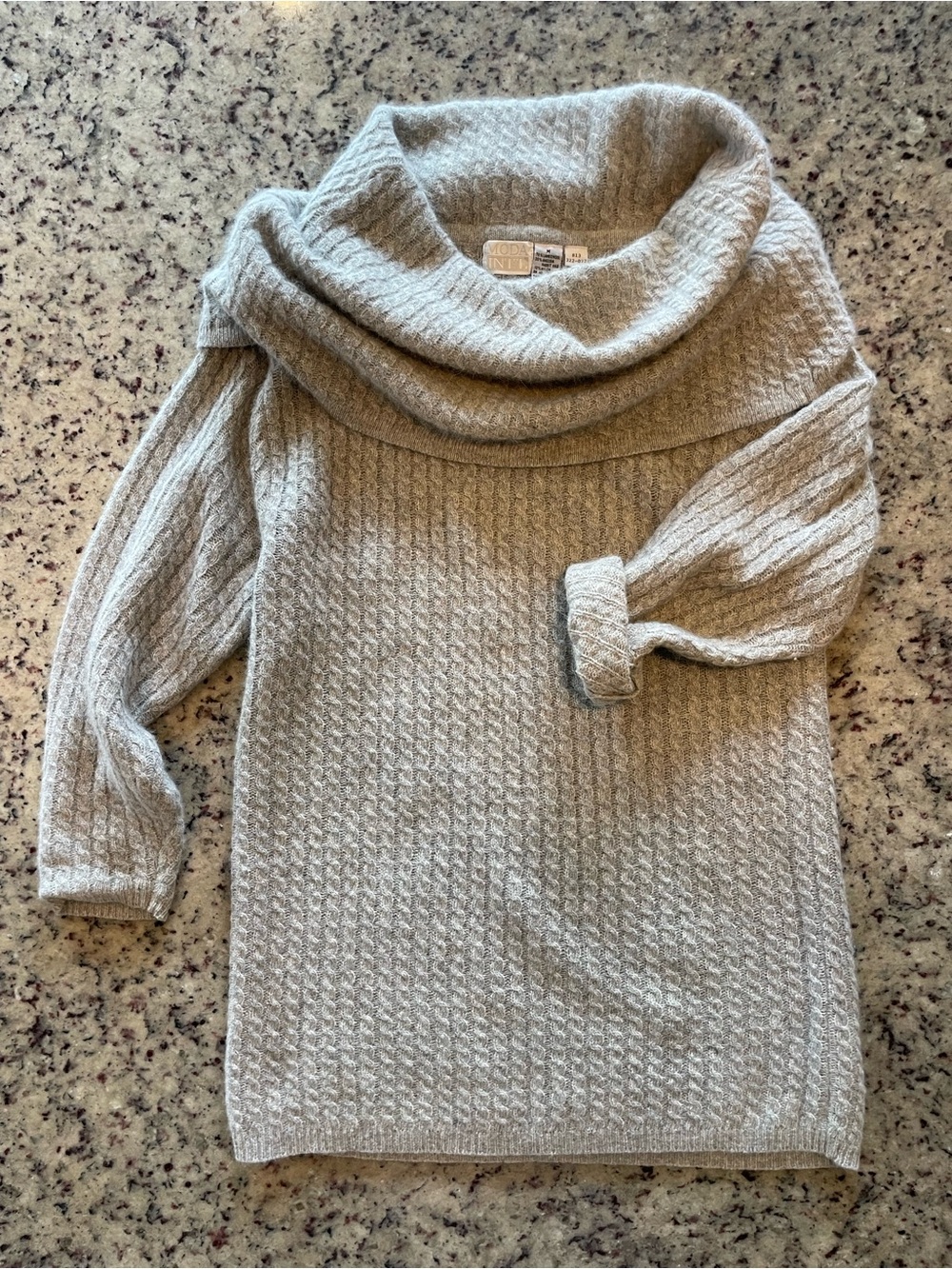 Pristine vintage luxe soft lambswool and angora off shoulder tunic/dress M